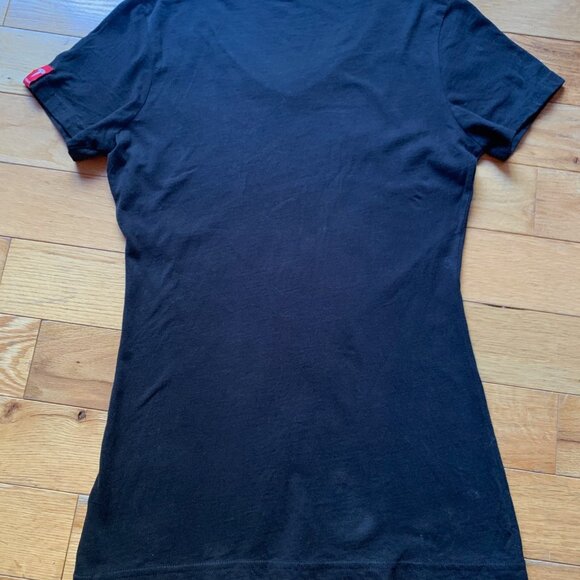 Tesla Women’s Black V-Neck T-Shirt Medium Logo Tee Casual Top - Picture 8 of 8